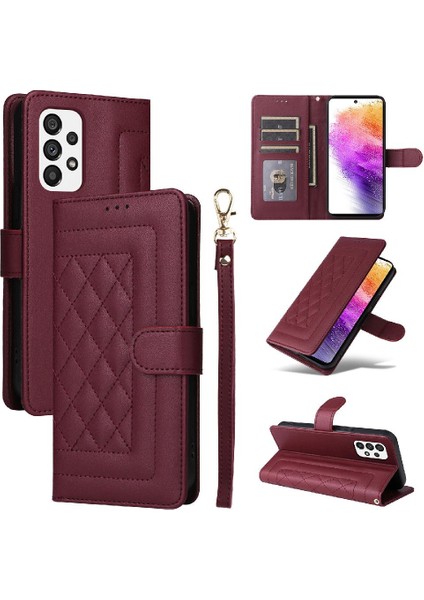 Samsung Galaxy A73 5g Için Flip Case Cüzdan Deri Kılıf Basit Iş (Yurt Dışından)