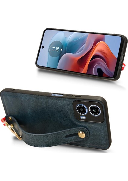 Motorola Moto G34 Kolaylık Bilek Kayışı Premium Pu Deri Kılıf (Yurt Dışından) fiyatları