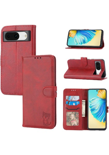 Google Piksel 8A Kabartmalı Kickstand Için Cüzdan Durumda Tüm Yuvarlak Koruma (Yurt Dışından)