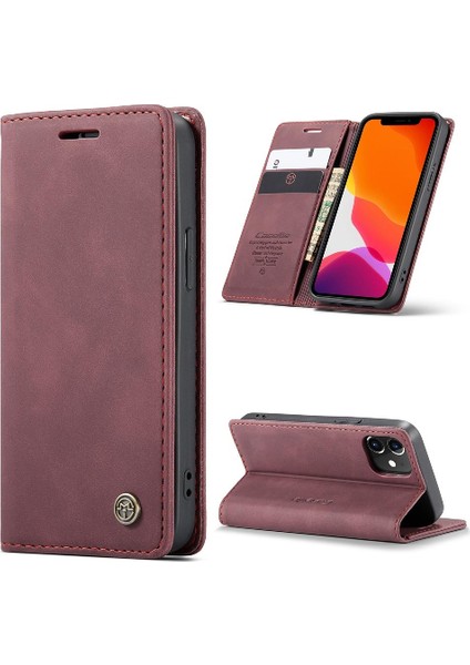 Iphone 13 Mini Kılıf Için Flip Case Kart Yuvası Kickstand Vintage Pu Deri (Yurt Dışından)