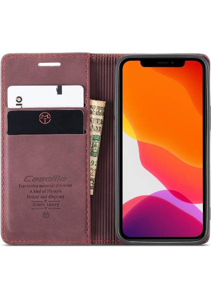 Iphone 13 Mini Kılıf Için Flip Case Kart Yuvası Kickstand Vintage Pu Deri (Yurt Dışından)