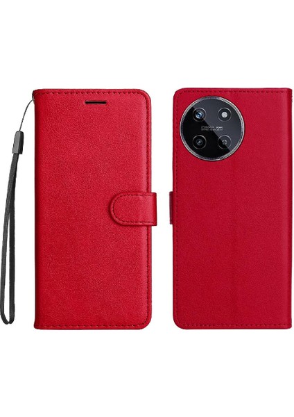 Realme 11 Için Flip Case 4g Klasik Düz Renk ile Yüksek Kaliteli Deri (Yurt Dışından)