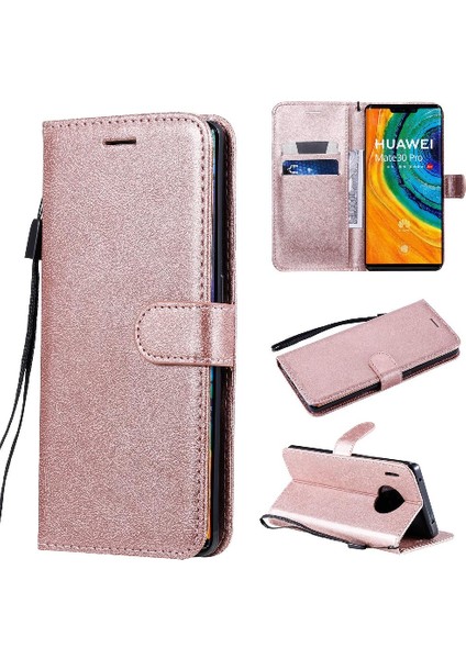 Mellow Mall Huawei Mate 30 Pro Için Flip Case Klasik Düz Renk Yüksek Kaliteli Deri (Yurt Dışından)