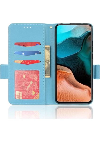 Xiaomi Poco F2 Pro Yan Toka Kart Yuvaları Tutucu Pu Deri Kılıf (Yurt Dışından)