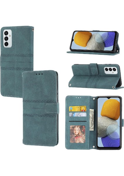 Samsung Galaxy M23 Manyetik Kapatma Pu Deri Kickstand Için Flip Case (Yurt Dışından)
