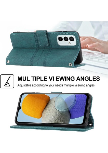 Samsung Galaxy M23 Manyetik Kapatma Pu Deri Kickstand Için Flip Case (Yurt Dışından)