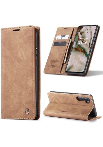 Mellow Mall Oneplus Nord Vintage Pu Deri Cüzdan Manyetik Kapatma Flip Case (Yurt Dışından)