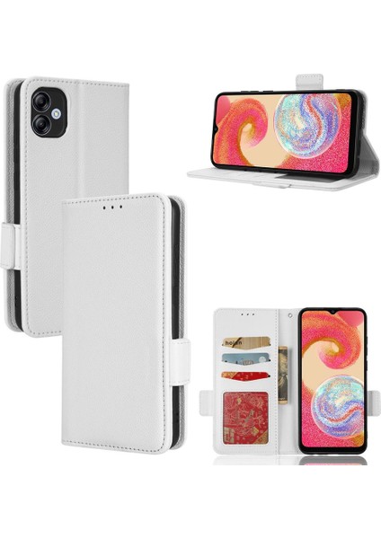 Samsung Galaxy A04E Manyetik Kart Yuvaları Tutucu Yan Toka Pu (Yurt Dışından)