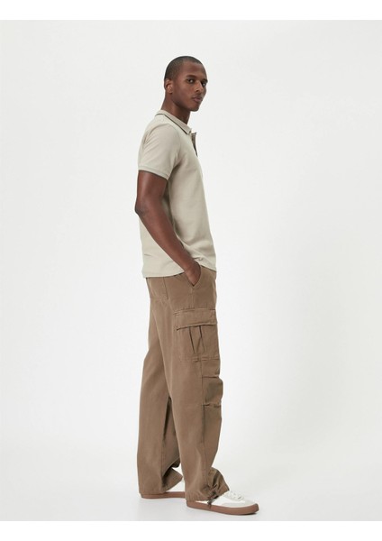 4SAM10158MK 057 Bej Erkek Jersey Kısa Kollu Basıc Polo -Tshırt fiyatları