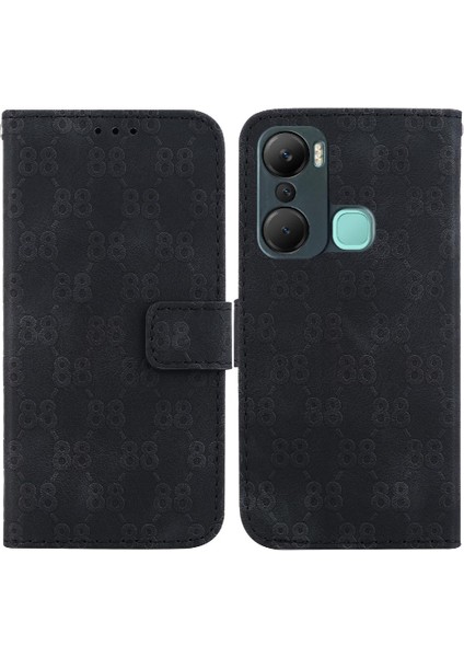 Infinix Sıcak 12 Pro Kickstand Çift 8 Kabartmalı Pu Deri Için Telefon Kılıfı (Yurt Dışından)