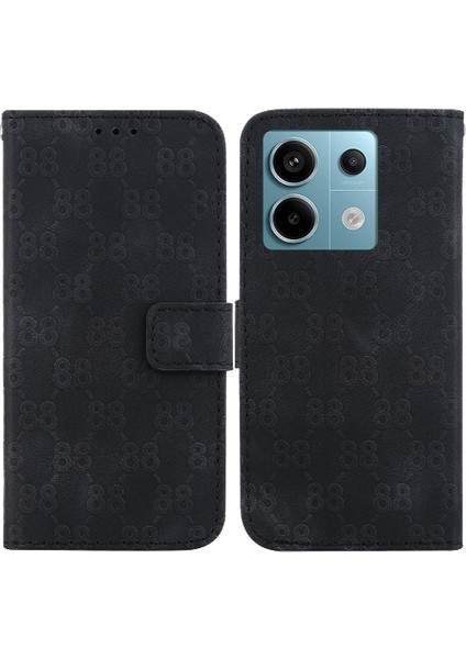 Telefon Kılıfı Için Xiaomi Poco X6 Cüzdan Kapak Pu Deri Çift 8 Kabartmalı (Yurt Dışından)
