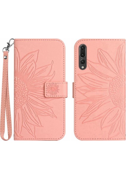 Kart Yuvaları ile Huawei P20 Pro Için Kılıf Tutucu Flip Cüzdan Telefon Kılıfı Pu (Yurt Dışından)
