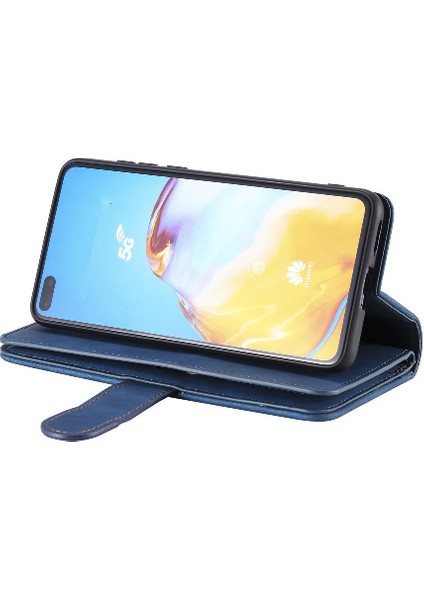 Mellow Mall Huawei P40 Pro Cüzdan Pu Deri 9 Kart Yuvaları Kickstand Için Flip Case (Yurt Dışından)