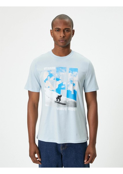 4SAM10915HK 624 Mavı Erkek Jersey Kısa Kollu T-Shırt fiyatları