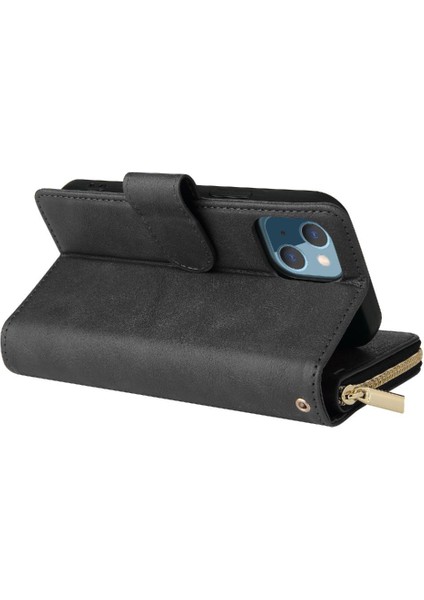 Iphone 13 Mini Flip Kapak Için Kılıf ile El Kayışı Cüzdan Kılıf 9 Kart (Yurt Dışından)