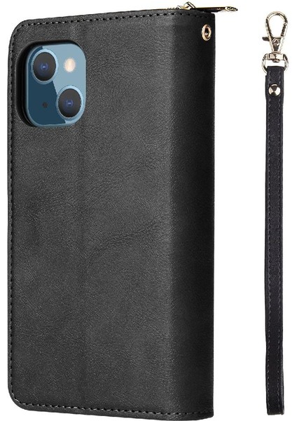 Iphone 13 Mini Flip Kapak Için Kılıf ile El Kayışı Cüzdan Kılıf 9 Kart (Yurt Dışından)