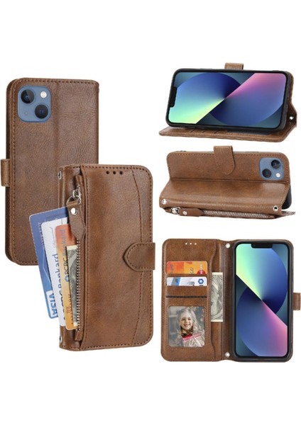 Iphone 13 Için Flip Case Mini Kart Tutucu Anti Scratch Pu Deri Manyetik (Yurt Dışından)