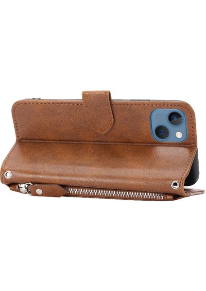 Iphone 13 Için Flip Case Mini Kart Tutucu Anti Scratch Pu Deri Manyetik (Yurt Dışından)
