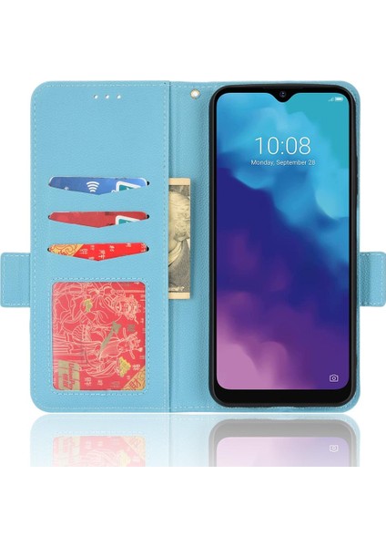 Zte Blade V30 Vita Kart Yuvaları Tutucu Manyetik Pu Deri Cüzdan (Yurt Dışından)