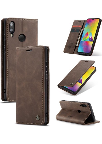 Samsung Galaxy M20 Flip Folio Kitap Manyetik Kapatma Vintage Için Flip Case (Yurt Dışından)