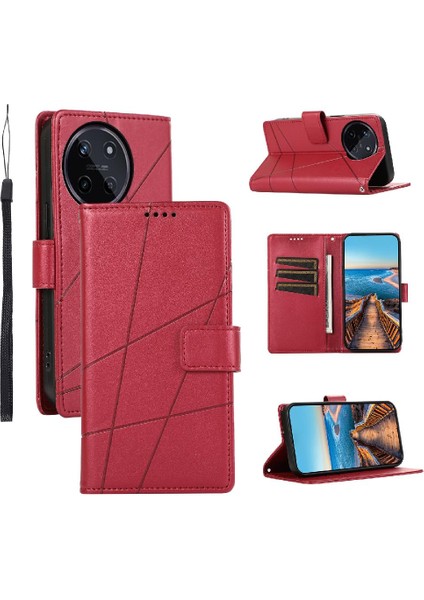 Realme 11 4g Kickstand Darbeye Üç Kart Yuvaları Şok Için Flip Case (Yurt Dışından)