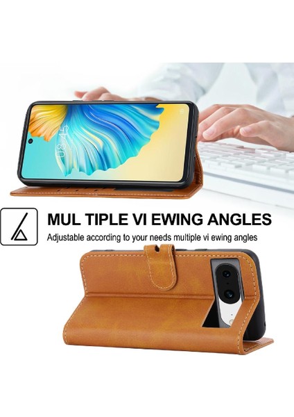 Google Piksel 8A Kabartmalı Kickstand Için Cüzdan Durumda Tüm Yuvarlak Koruma (Yurt Dışından) indirimleri