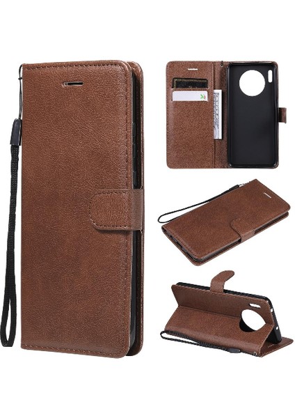 Mellow Mall Huawei Mate 30 Iş Cüzdan Telefon Kılıfı Için Flip Case Klasik Katı ile (Yurt Dışından)