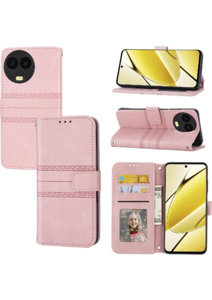 Realme 11 4g Manyetik Kapatma Için Flip Case Cüzdan Kılıf Pu Deri (Yurt Dışından)