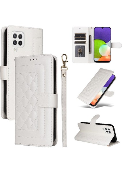 Samsung Galaxy A22 4g Için Flip Case Basit Iş Kapak Deri (Yurt Dışından)