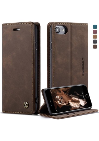 Iphone 7/8 Için Flip Case Manyetik Kapatma Darbeye Vintage Pu Deri (Yurt Dışından)