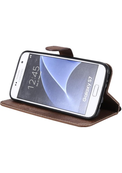 Samsung Galaxy S7 Klasik Düz Renk Iş Cüzdan Telefon Için Flip Case (Yurt Dışından) modelleri