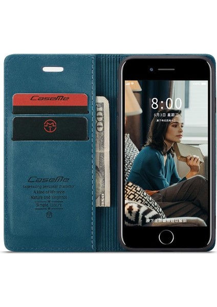 Iphone 6 Için Flip Case/6s Durumda Kart Yuvası Kickstand Vintage Pu Deri Flip Case (Yurt Dışından)
