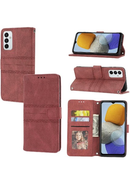 Samsung Galaxy M23 Manyetik Kapatma Pu Deri Kickstand Için Flip Case (Yurt Dışından)