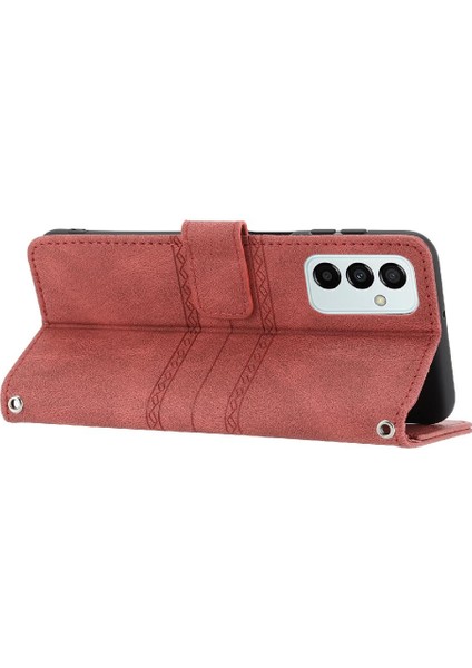 Samsung Galaxy M23 Manyetik Kapatma Pu Deri Kickstand Için Flip Case (Yurt Dışından)