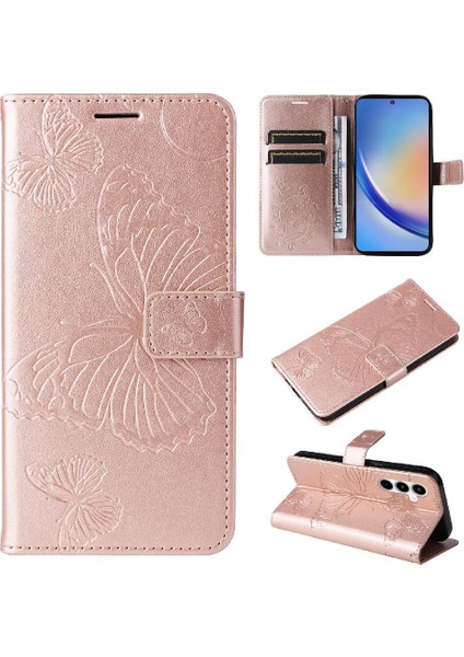 Samsung Galaxy A35 5g Pu Deri Kılıf Kart Yuvası Standı ile Darbeye (Yurt Dışından)