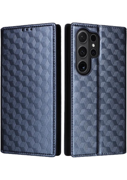 Samsung Galaxy S24 Ultra Pu Deri Manyetik Kapatma 3D Desen (Yurt Dışından)
