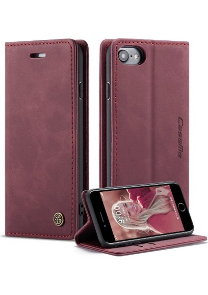 Iphone 7/8 Için Flip Case Manyetik Kapatma Darbeye Vintage Pu Deri (Yurt Dışından)