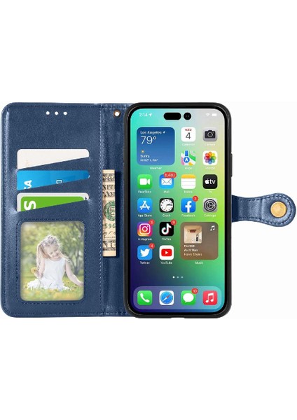 IPhone 14 Için Kılıf Artı Deri Çanta Zarif Iş Moda Tasarımı (Yurt Dışından)