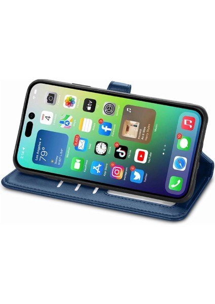 IPhone 14 Için Kılıf Artı Deri Çanta Zarif Iş Moda Tasarımı (Yurt Dışından)