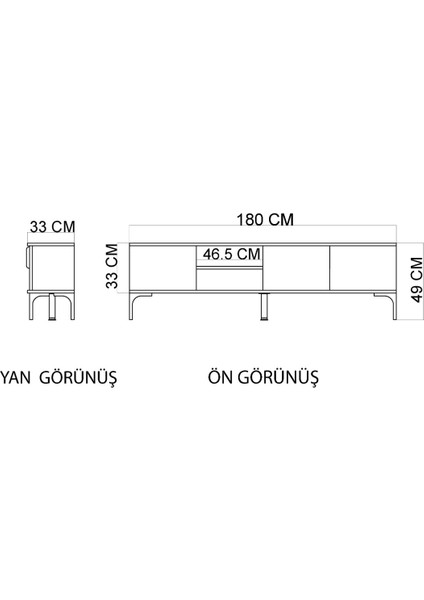 Tarz Tv Ünitesi , Raflı Tv Sehpası , 180 cm Tv Konsolu (Full Yunus)