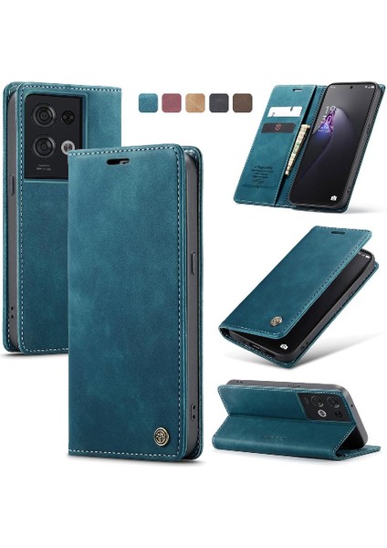 Oppo Oppo 8 Pro 5g Için Flip Case Kart Yuvası Kickstand Vintage Pu Flip (Yurt Dışından)