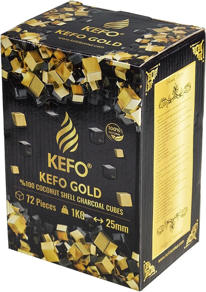 Nargile Store Kefo Gold 25ER Nargile Kömürü 74 Küp 1kg