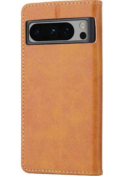 Google Piksel 8 Pro Kabartmalı Kickstand Manyetik Kapatma Için Cüzdan Kılıf (Yurt Dışından)
