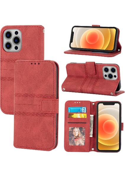 Iphone 15 Için Flip Case Pro Cüzdan Kılıf Darbeye Koruyucu Pu Deri (Yurt Dışından)