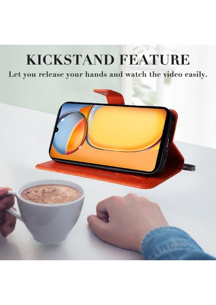 Kart Yuvası Standı ile Xiaomi Redmi 13C 4g Için Kılıf Pu Deri Kapak Çevirin (Yurt Dışından) indirimleri