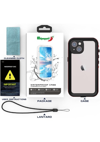 Iphone 14 Için Kılıf Su Geçirmez Dahili Ekran Koruyucu IP68 Su Geçirmez (Yurt Dışından) fiyatları