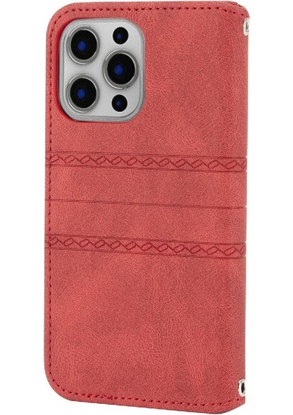 Iphone 15 Için Flip Case Pro Cüzdan Kılıf Darbeye Koruyucu Pu Deri (Yurt Dışından)