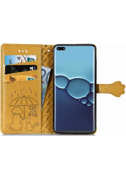 Mellow Mall Huawei P40 Flip Kapak Için Kılıf Darbeye Deri Kılıf Karikatür Hayvanlar (Yurt Dışından)