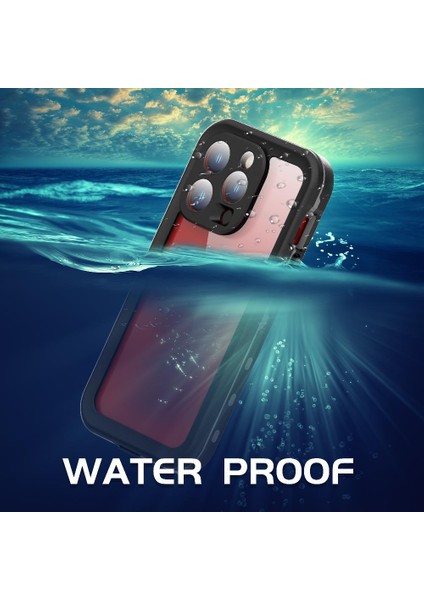 Iphone 15 Için Kılıf Pro IP68 Su Geçirmez Tam Su Geçirmez Dahili 12FT Askeri (Yurt Dışından)
