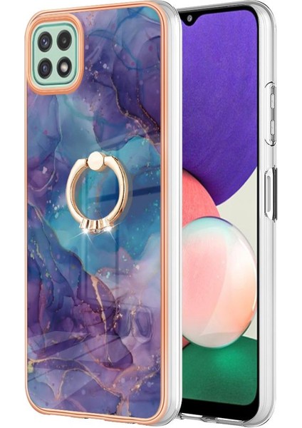 Samsung Galaxy A22 5g Tampon 360 &deg; Dönebilir Halka Mermer Tpu Için Kılıf (Yurt Dışından)